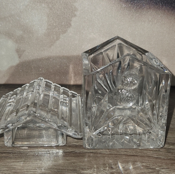 Princess House Crystal Birdhouse With Removable Lid Trinket Box - Picture 8 of 11
